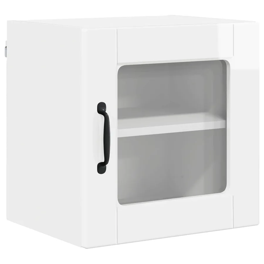Cabinet en verre mural PORTO 2 pcs Blanc brillant - 5
