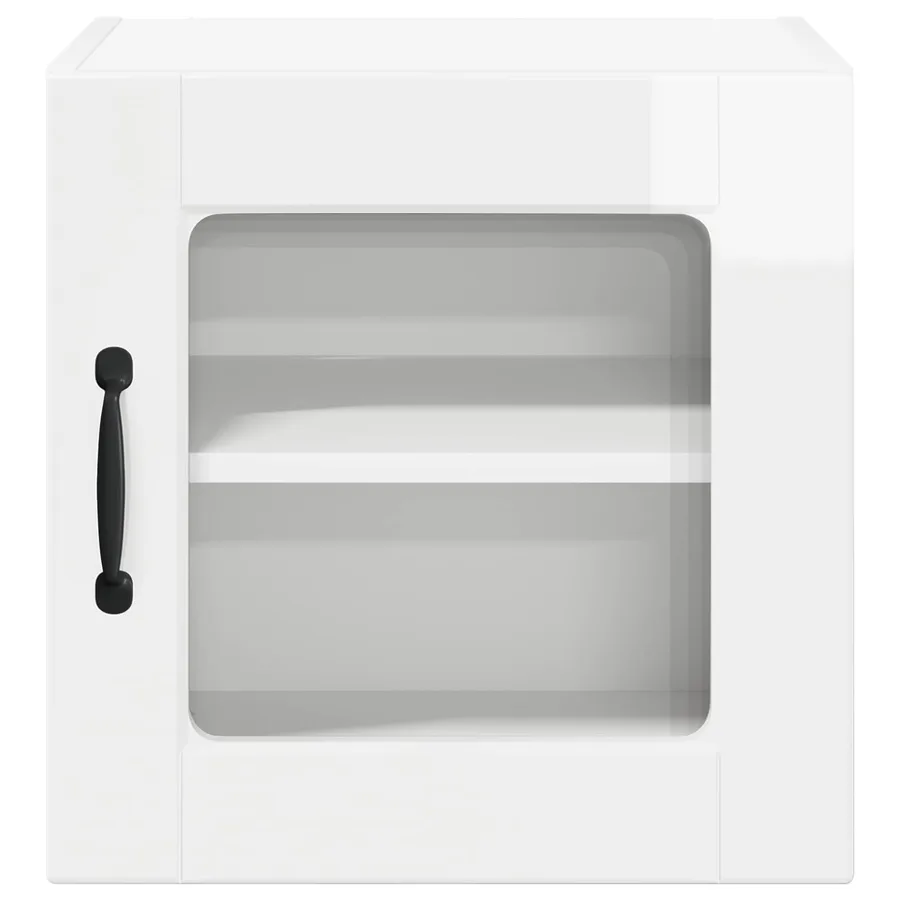 Cabinet en verre mural PORTO 2 pcs Blanc brillant - 7
