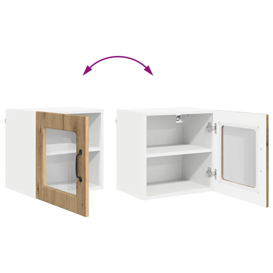 Cabinet en verre mural PORTO 2 pcs Chêne artisanal - 11