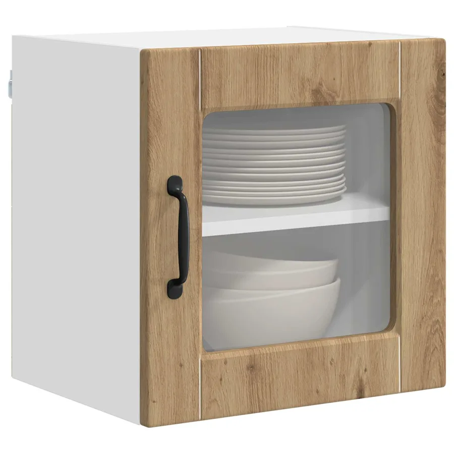 Cabinet en verre mural PORTO 2 pcs Chêne artisanal - 3