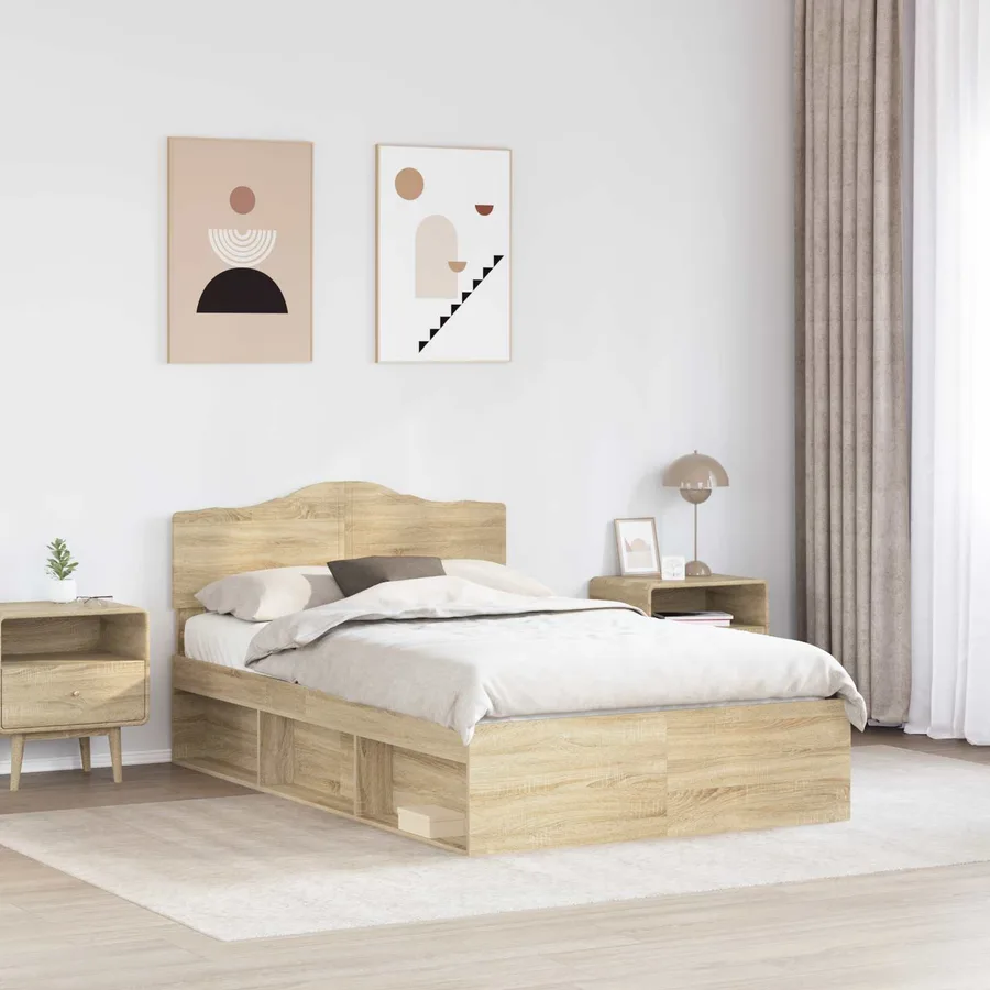 Cadre de lit Sonoma 120 x 190 cm Bois de pin massif - 3