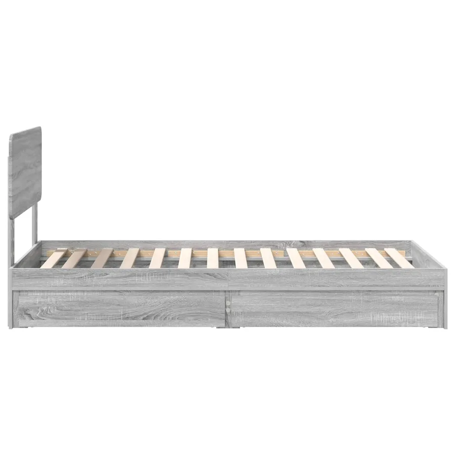 Lit de Rangement Gris Sonoma 75 x 190 cm Bois d'ingénierie - 9