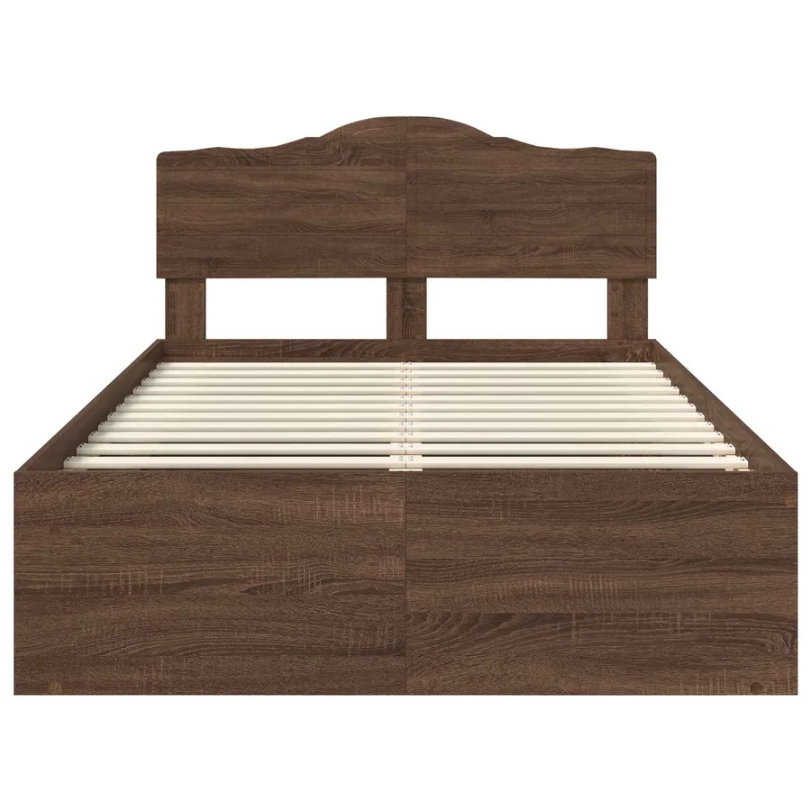 Cadre de lit Chêne brun 120 x 190 cm Bois de pin massif - 7