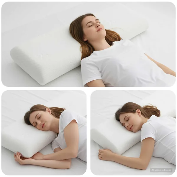 Coussin de sommeil Uni Blanc 90 x 40 x 13 cm