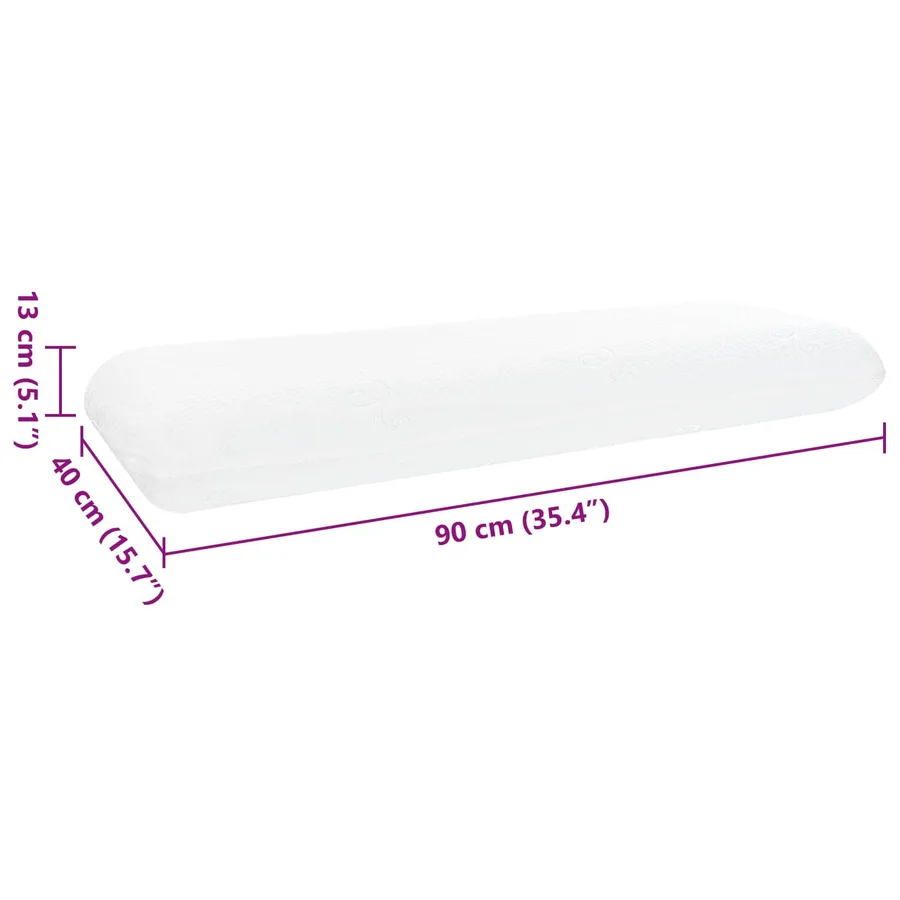 Coussin de sommeil Uni Blanc 90 x 40 x 13 cm - 8