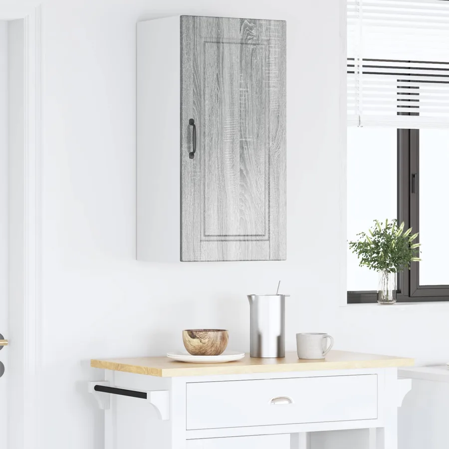 Meuble mural PORTO Gris Sonoma 40 x 31 x 80 cm - 4