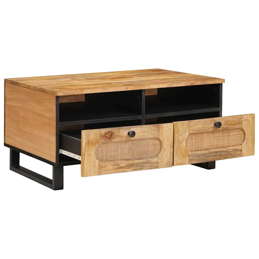 Table basse Chêne artisanal 80 x 54 x 40 cm - 2