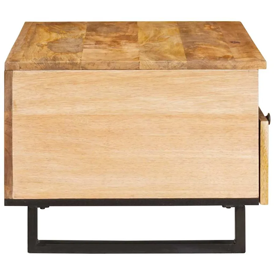 Table basse Chêne artisanal 80 x 54 x 40 cm - 4
