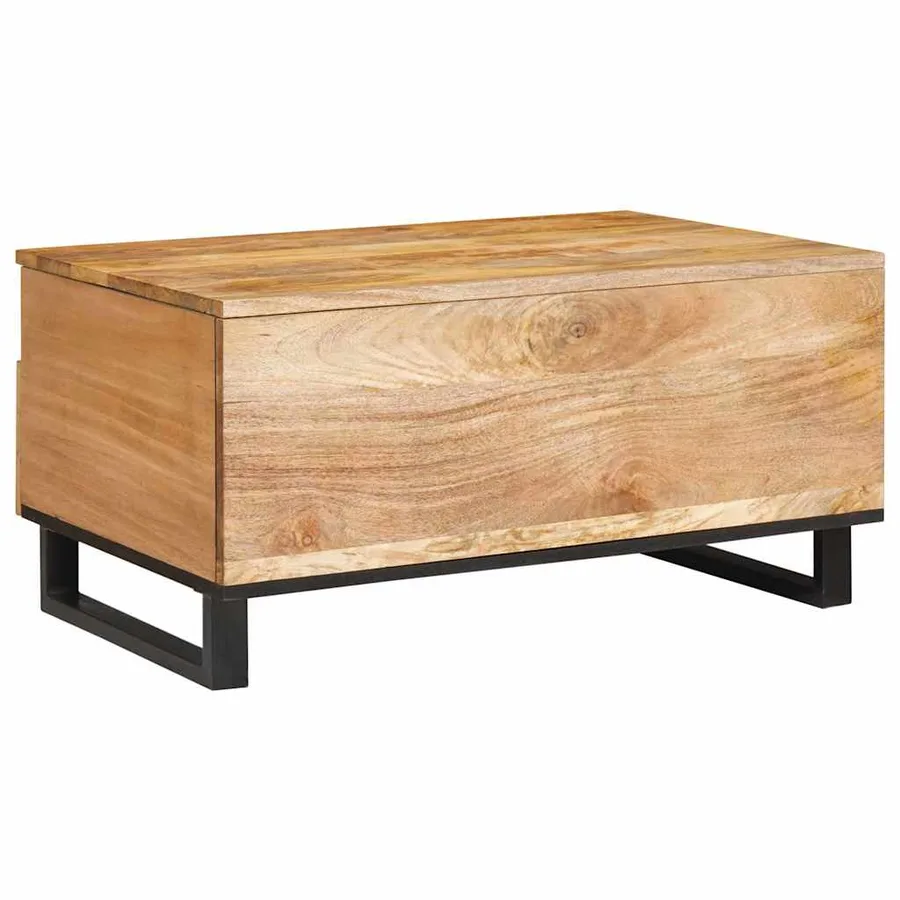 Table basse Chêne artisanal 80 x 54 x 40 cm - 5