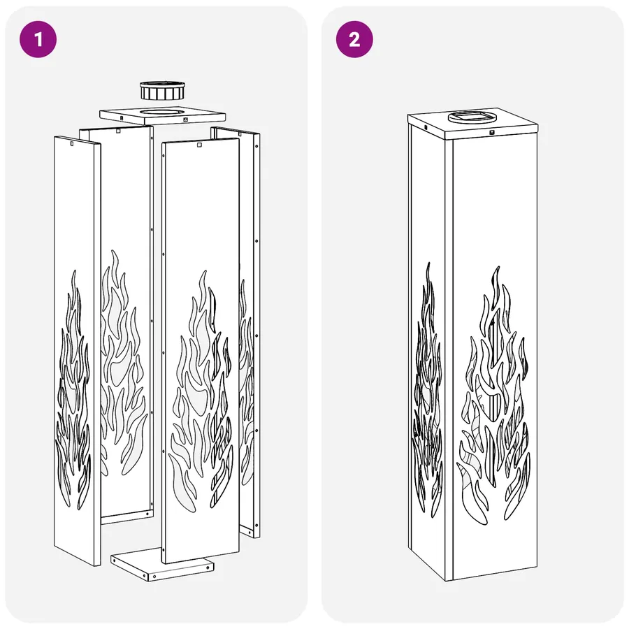 Lumière de chemin LED solaire 2 pcs Blanc chaud 18 x 18 x 80 cm - 14