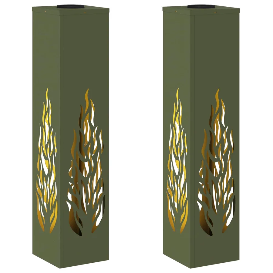 Lumière de chemin LED solaire 2 pcs Blanc chaud 18 x 18 x 80 cm - 2