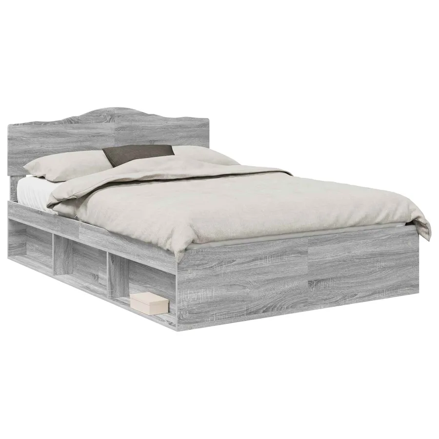 Cadre de lit Gris Sonoma 160 x 200 cm Bois de pin massif - 2