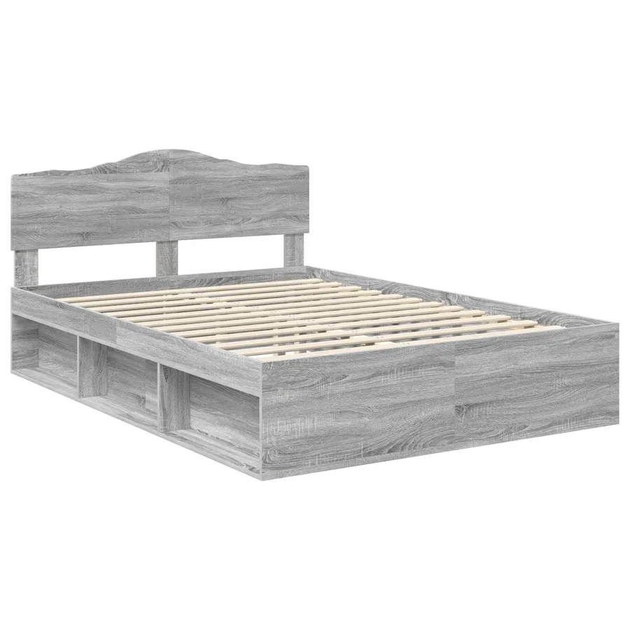 Cadre de lit Gris Sonoma 160 x 200 cm Bois de pin massif - 4