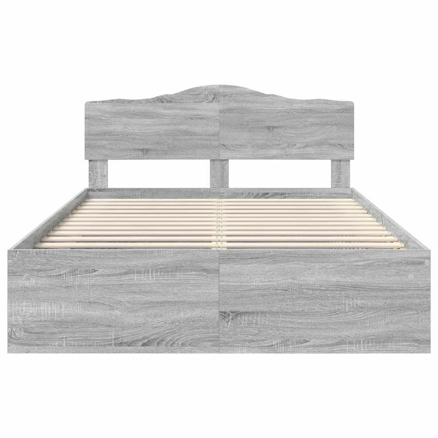 Cadre de lit Gris Sonoma 160 x 200 cm Bois de pin massif - 7