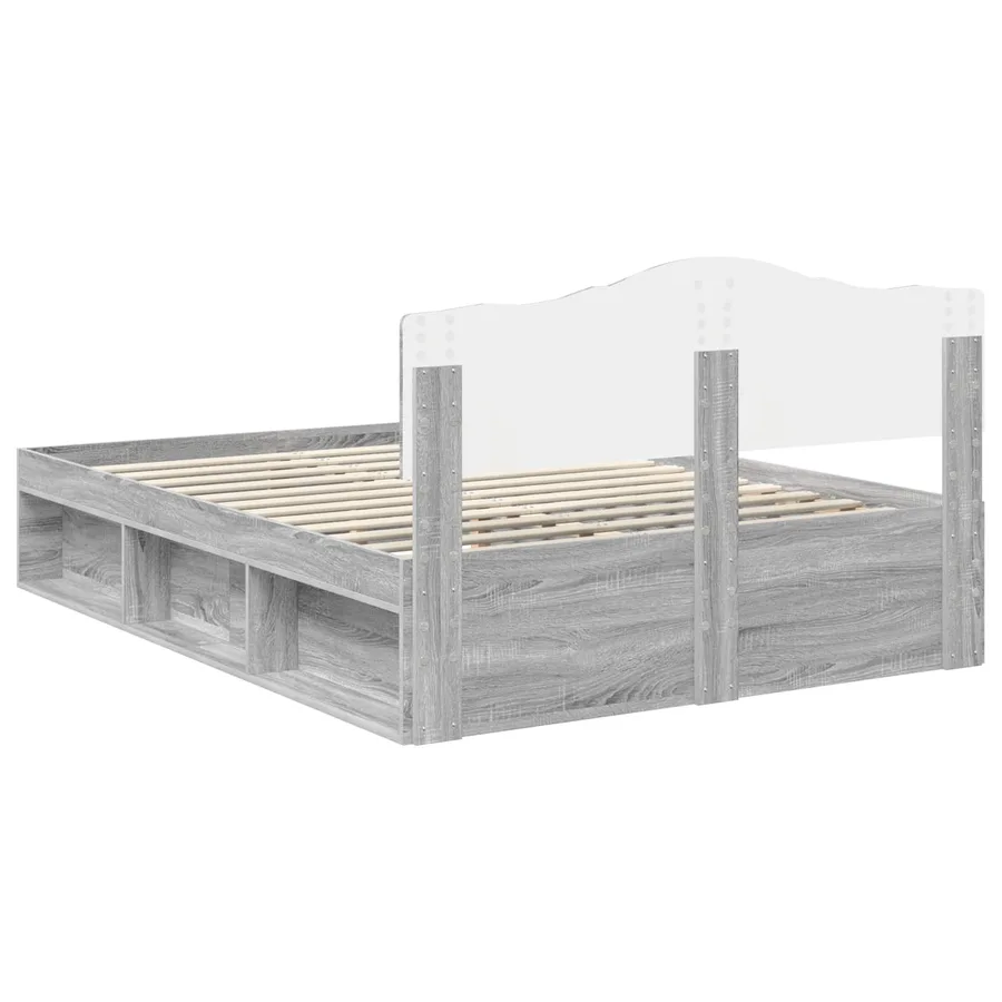 Cadre de lit Gris Sonoma 160 x 200 cm Bois de pin massif - 9