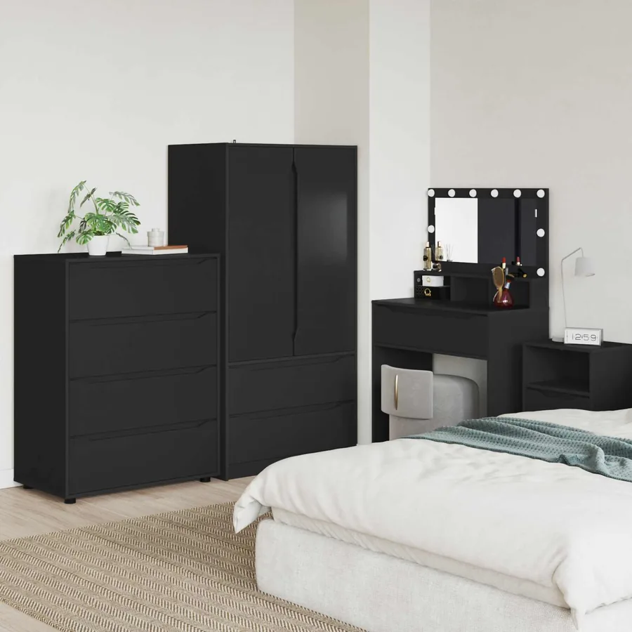 Armoires de rangement Noir 80 x 48 x 105 cm Bois d'ingénierie