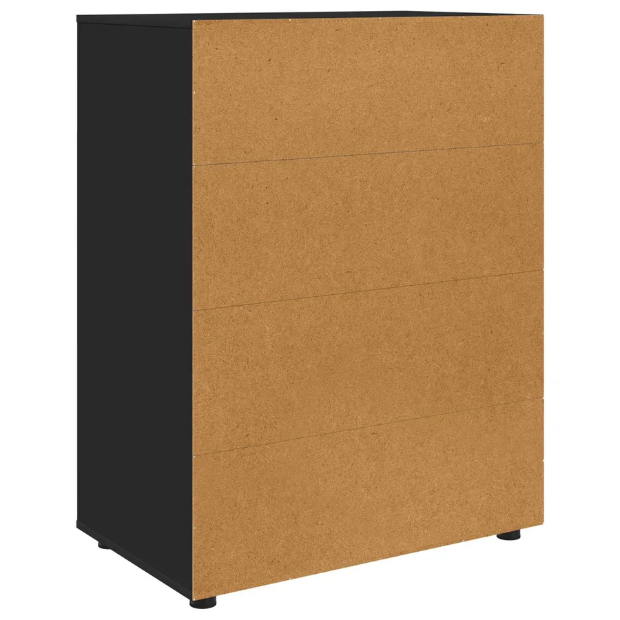 Armoires de rangement Noir 80 x 48 x 105 cm Bois d'ingénierie - 10