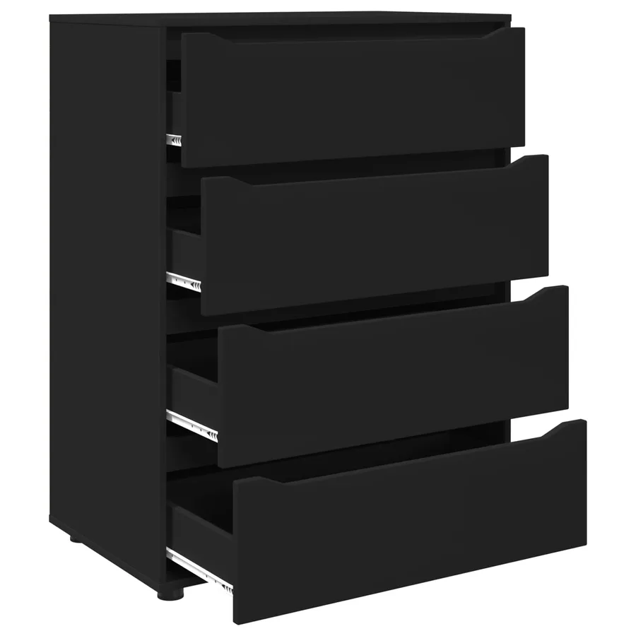 Armoires de rangement Noir 80 x 48 x 105 cm Bois d'ingénierie - 7