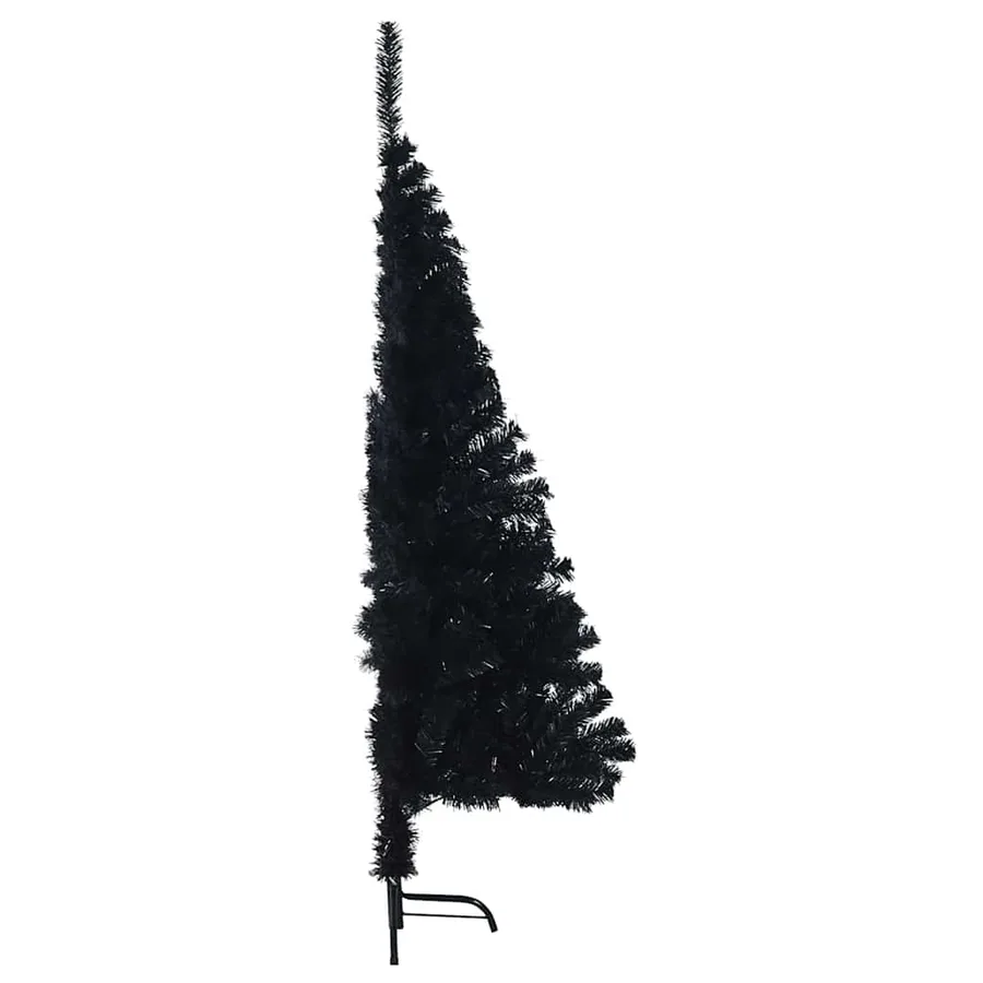 Sapin de Noël artificiel pré-éclairé Noir 150 cm PVC - 14