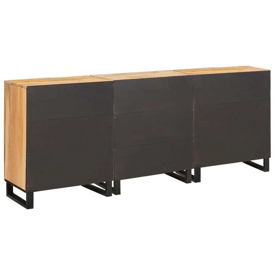 Buffet 3 pcs Marron 180 x 33 x 75 cm Bois de mangue massif - 6