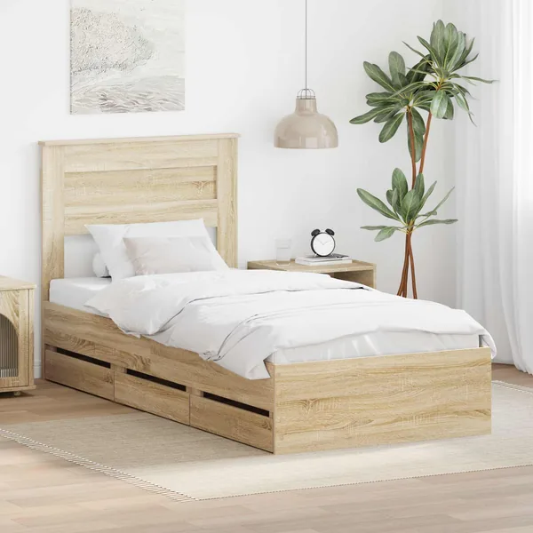 Cadre de lit Chêne Sonoma 90 x 200 cm Bois Ingénierie