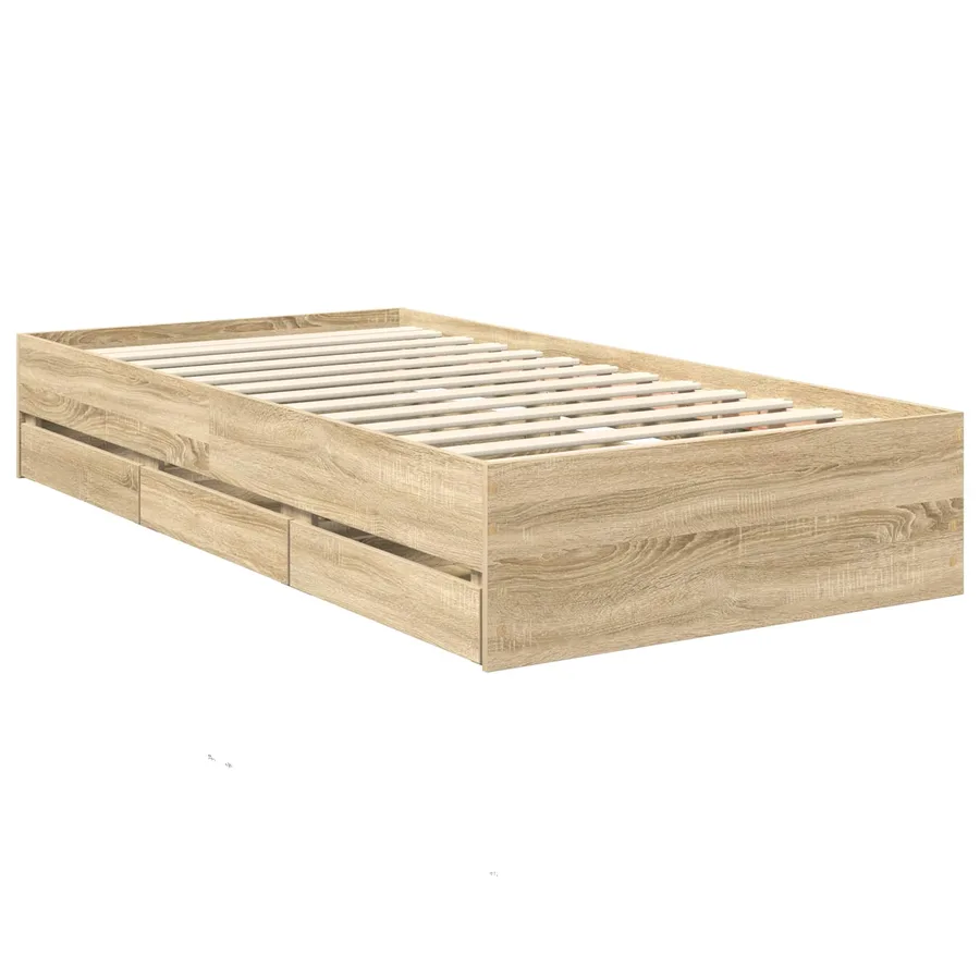 Cadre de lit Chêne Sonoma 90 x 200 cm Bois Ingénierie - 6