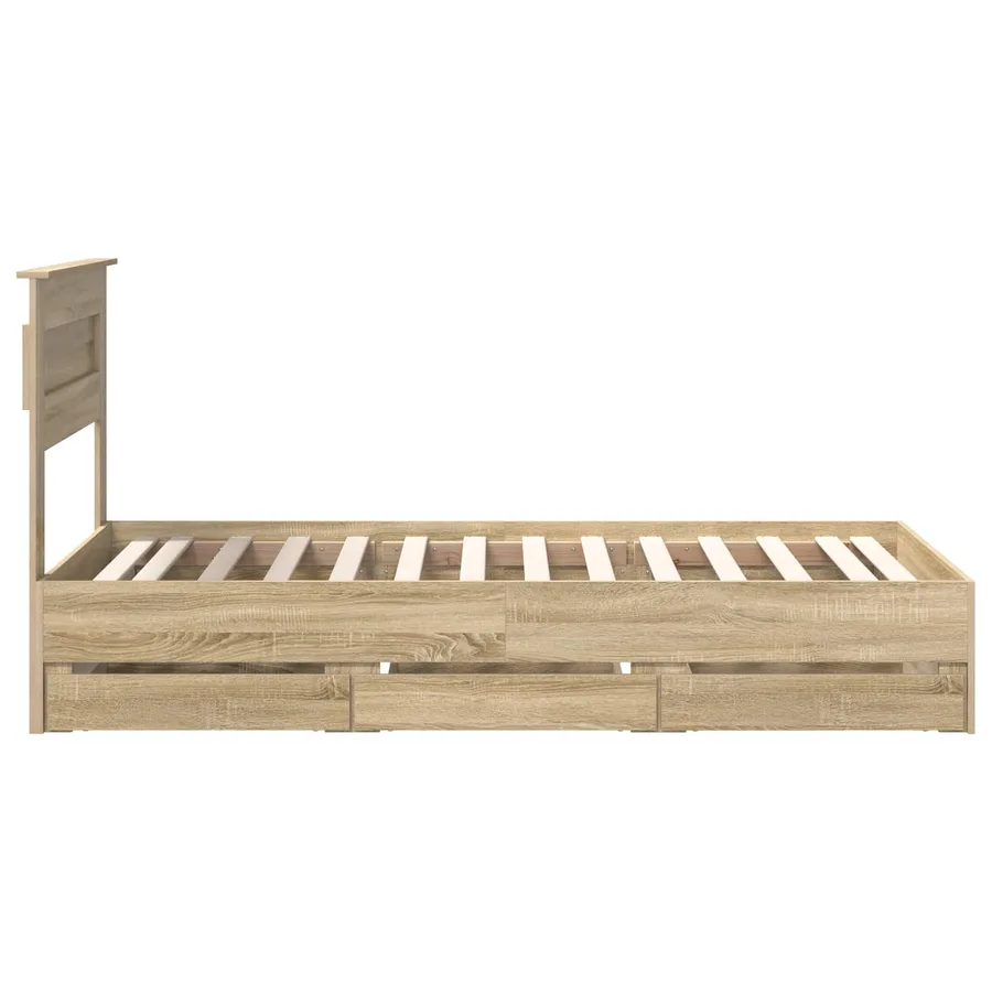 Cadre de lit Chêne Sonoma 90 x 200 cm Bois Ingénierie - 9