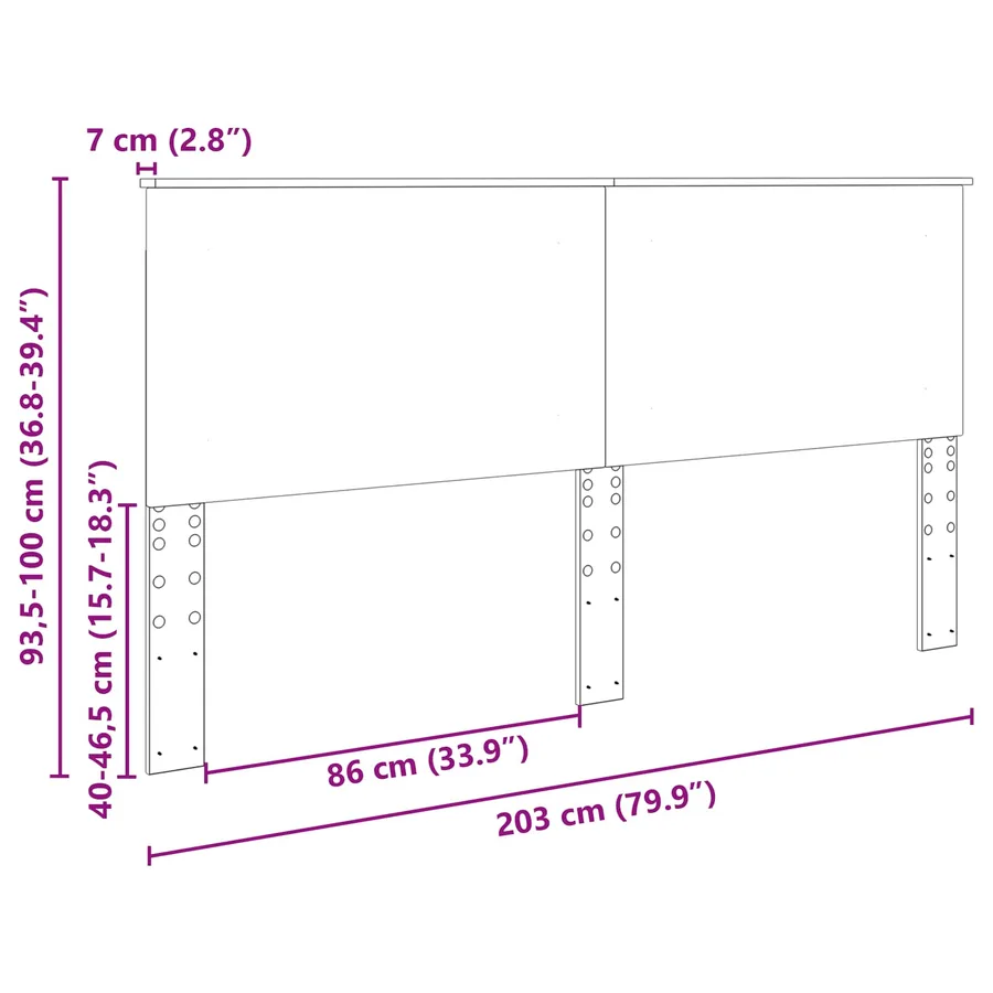 Tête de lit Chêne brun 100 cm Bois d’ingénierie - 8