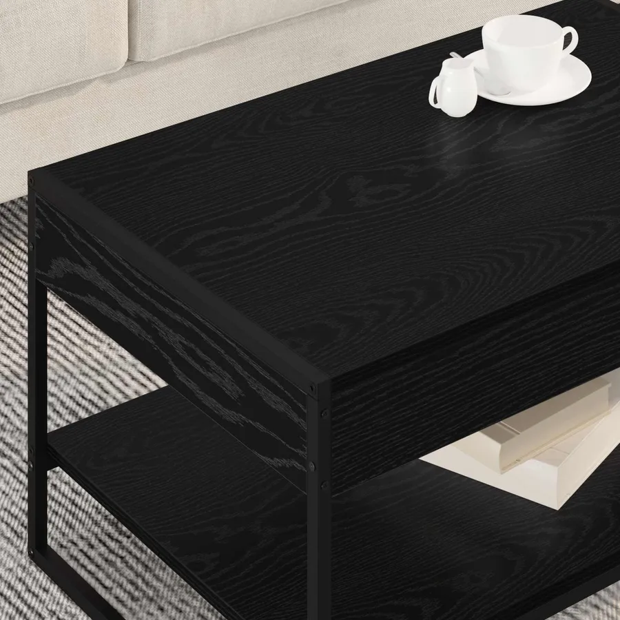 Table basse Chêne noir 80 x 50 x 40 cm Bois d'ingénierie - 4