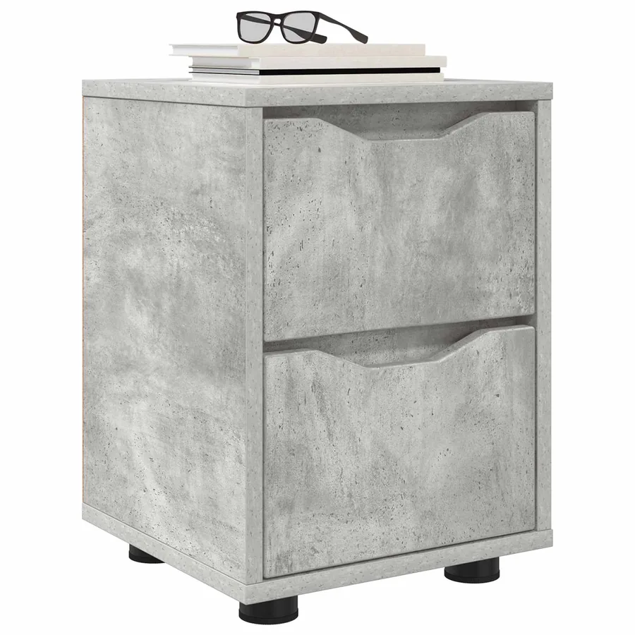 Table de chevet Gris béton 30,5 x 30 x 43 cm Bois d'ingénierie - 3