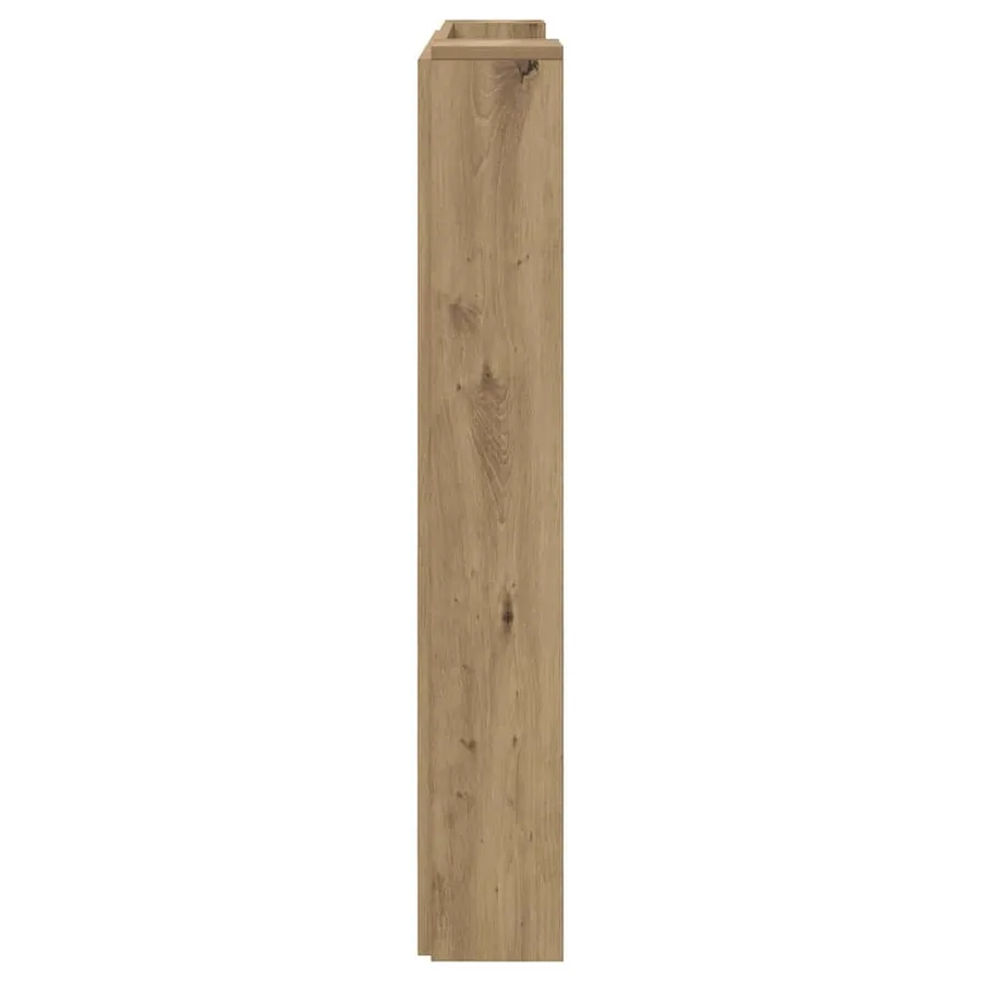 Tête de lit de rangement avec LED Chêne artisanal - 7