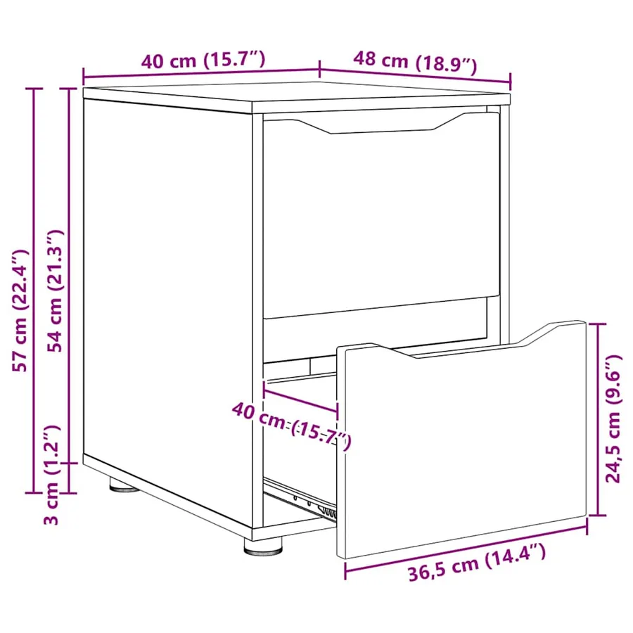 Armoire de rangement Gris Sonoma 40 x 48 x 57 cm - 12