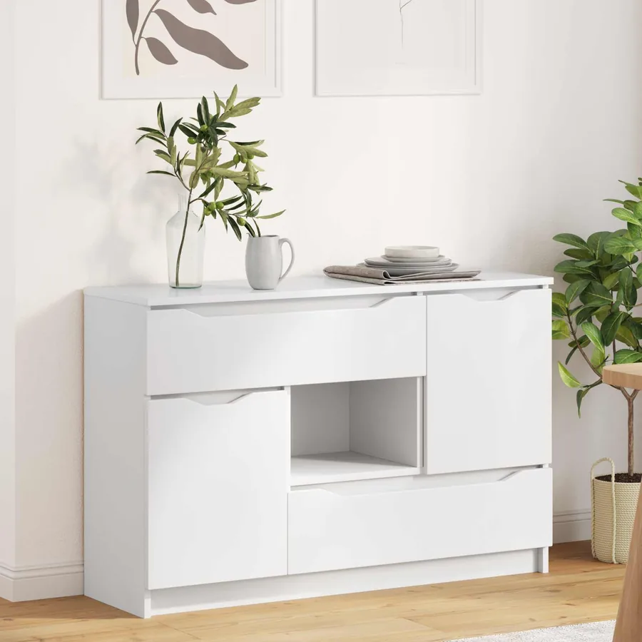 Buffet avec tiroir Blanc 100 x 30 x 65,6 Bois d'ingénierie