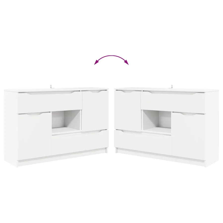 Buffet avec tiroir Blanc 100 x 30 x 65,6 Bois d'ingénierie - 12