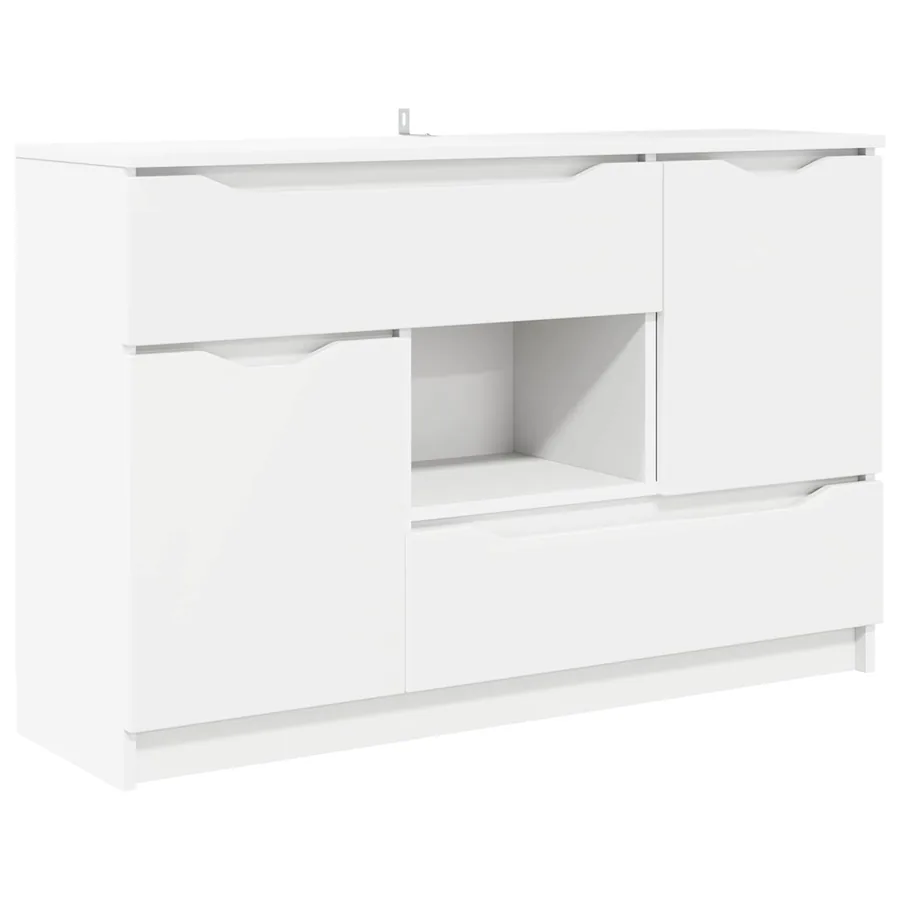 Buffet avec tiroir Blanc 100 x 30 x 65,6 Bois d'ingénierie - 2