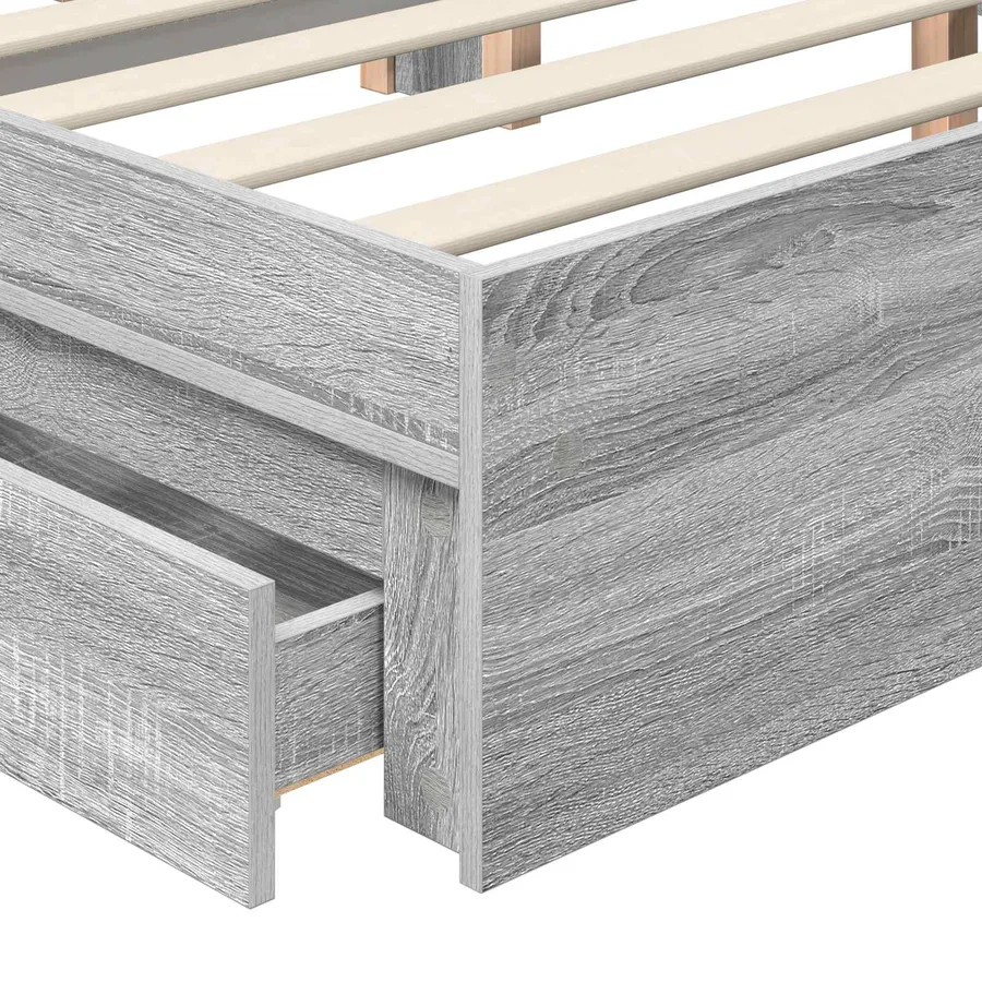 Lit de Rangement Gris Sonoma 160 x 200 cm Bois d'ingénierie - 11