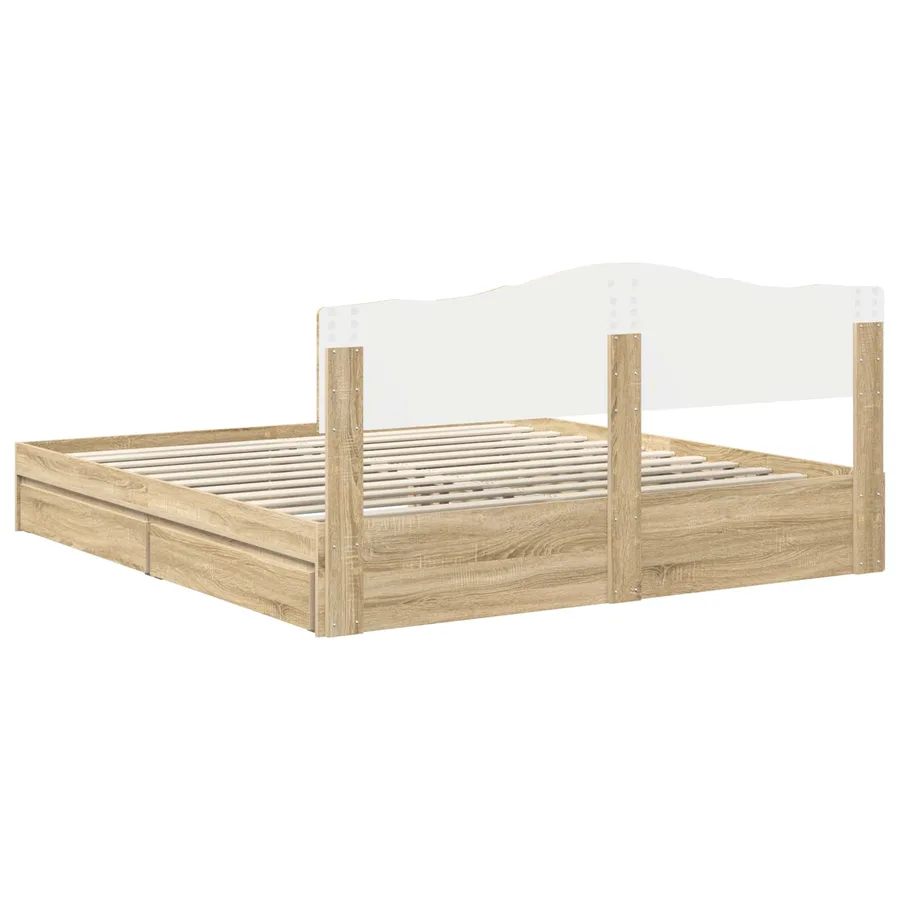 Lit de Rangement Chêne Sonoma 180 x 200 cm Bois d'ingénierie - 10