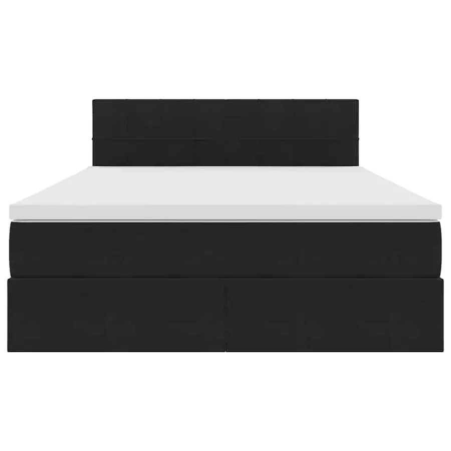 Lit de Rangement avec matelas Noir 140 x 200 cm Velours - 7
