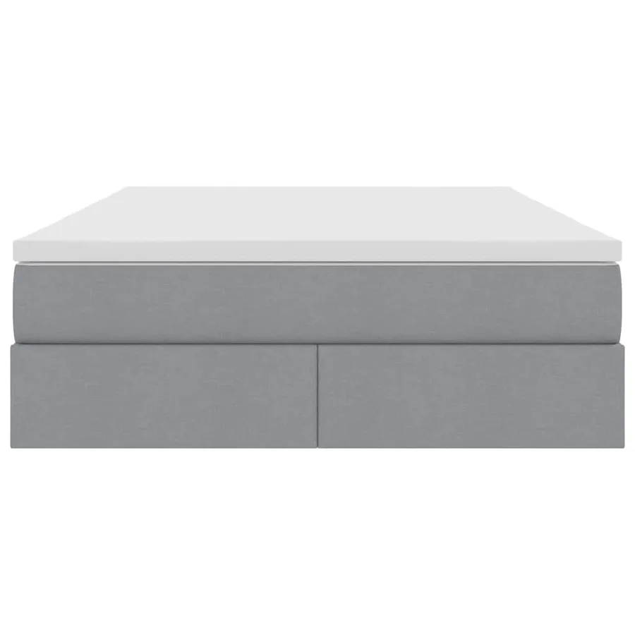 Lit avec rangement et matelas Gris clair 140 x 200 cm Polyester - 7