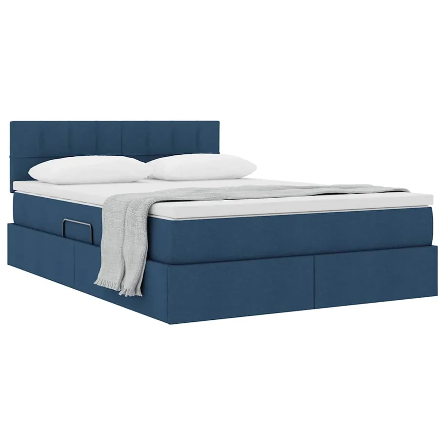 Lit avec rangement et matelas avec matelas Bleu 120 x 200 cm - 3
