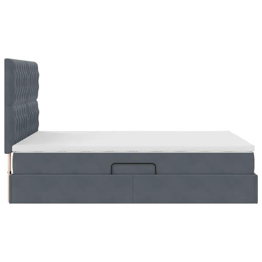 Lit de rangement LED avec matelas Gris foncé 140 x 200 cm - 11