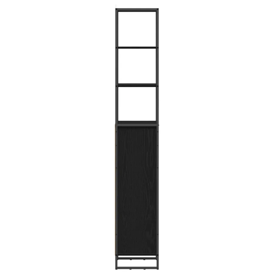 Cabinet de salle de bain avec porte Chêne noir 40 x 30 x 180 cm - 6