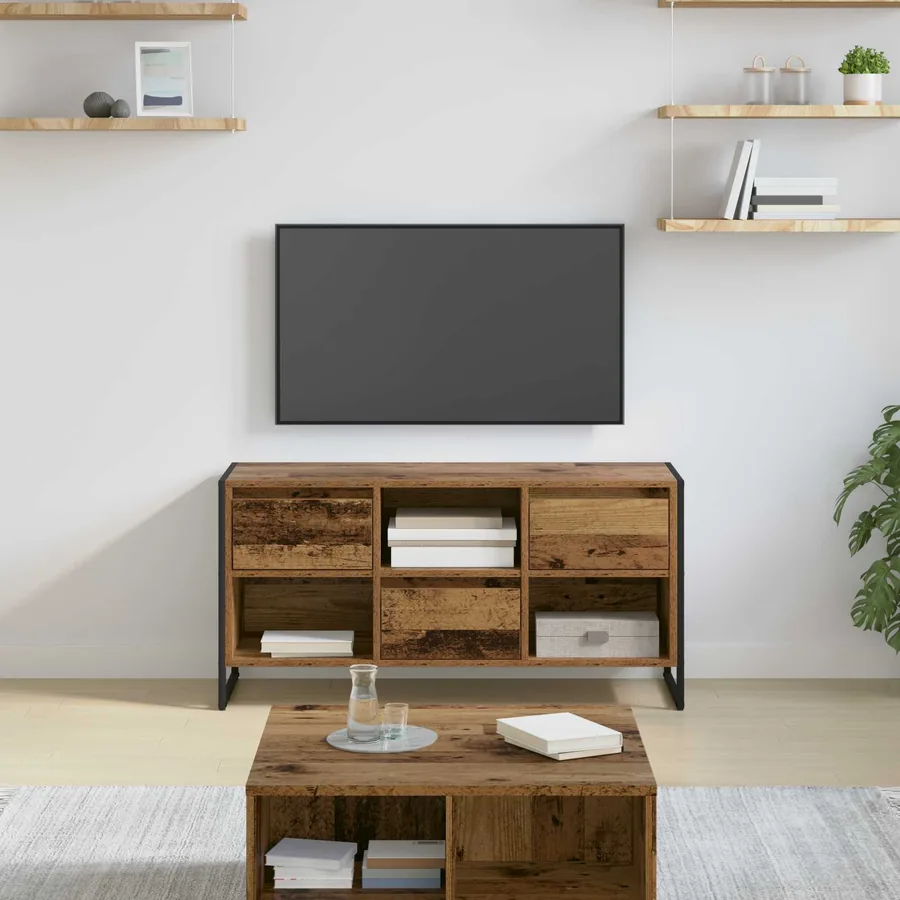Meuble TV Bois Ancien 100 x 36 x 49,5 cm Bois d'ingénierie