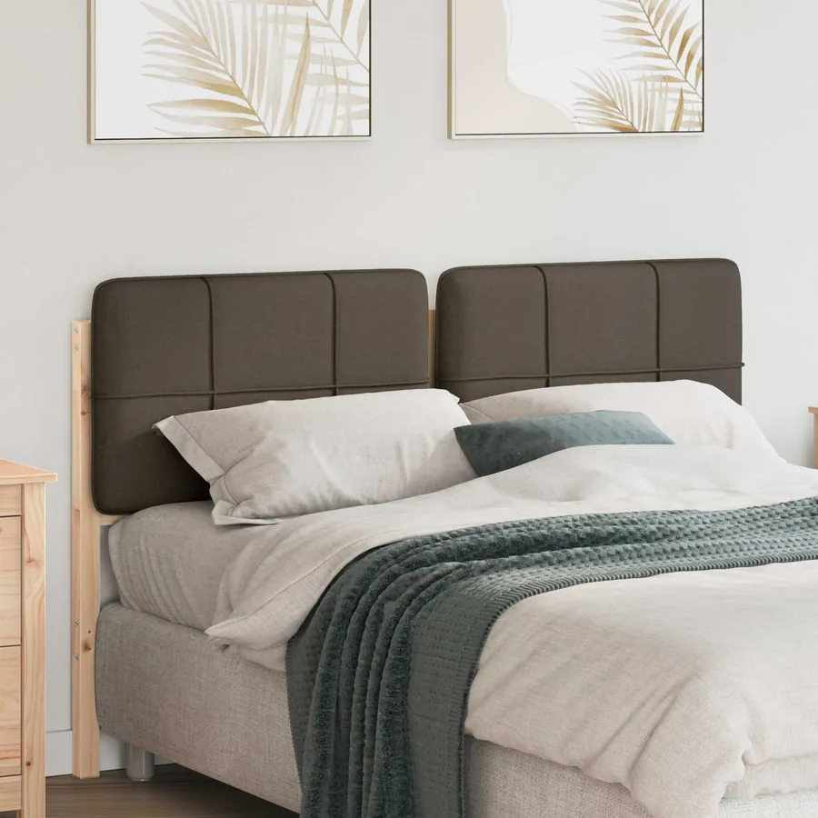 Tête de lit capitonnée Marron et Taupe 120 cm Pin massif