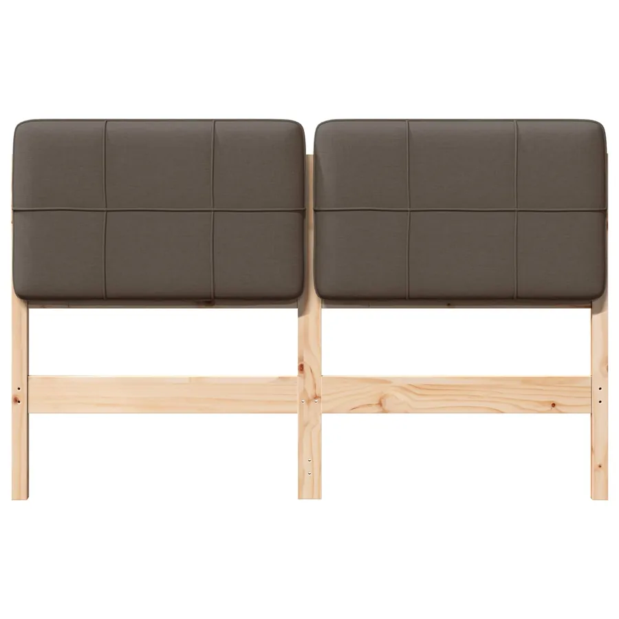 Tête de lit capitonnée Marron et Taupe 120 cm Pin massif - 4