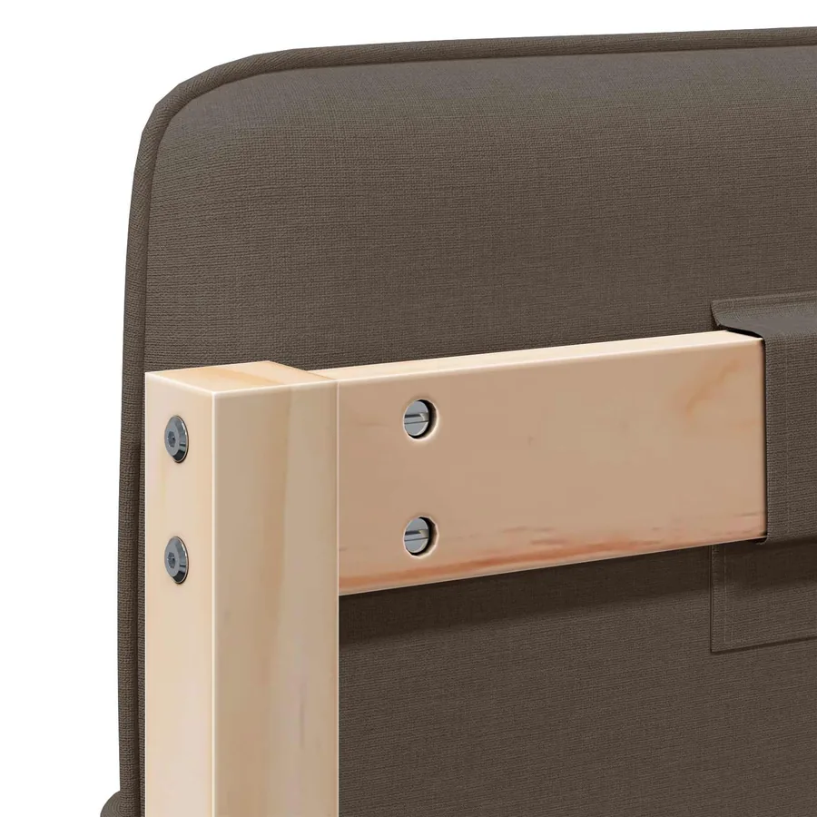 Tête de lit capitonnée Marron et Taupe 120 cm Pin massif - 8