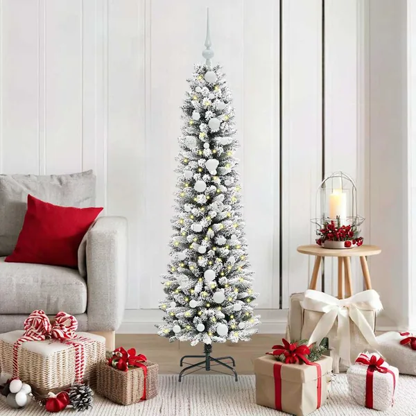 Sapin de Noël artificiel Blanc 150 cm PVC, métal et plastique