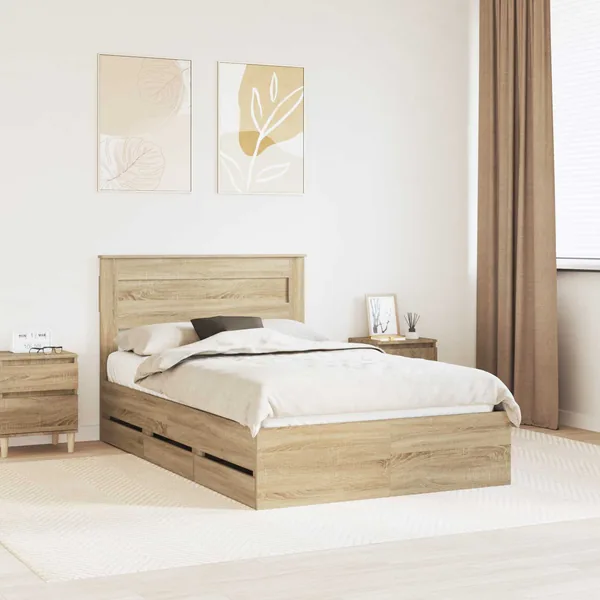 Cadre de lit Chêne Sonoma 120 x 200 cm Bois Ingénierie