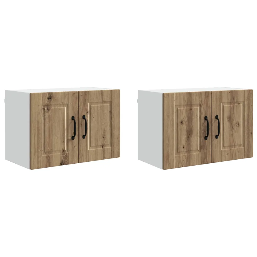 Meuble mural PORTO 2 pcs Chêne artisanal Bois d'ingénierie - 2
