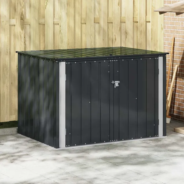Boîte de Rangement de Jardin Noir 151,5 x 107 x 100 cm Acier